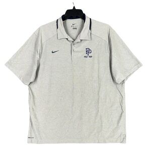 Nike Dri Fit Men‎ XL Poly Prep Polo Gray Performance Athletic Golf Shirt